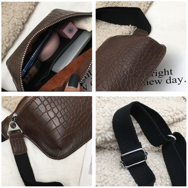 Crocodile multicolor messenger chest bag clutch female Pu leather handbag