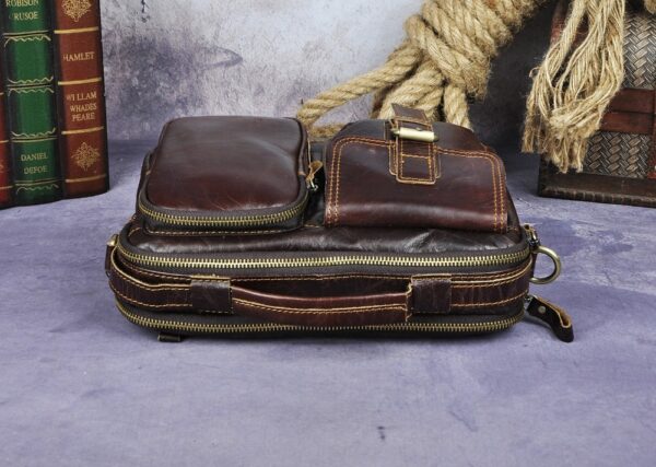 Quality Original Leather Design Male Shoulder messenger bag cowhide fashion Cross-body Bag 9" Pad Tote Mochila Satchel bag