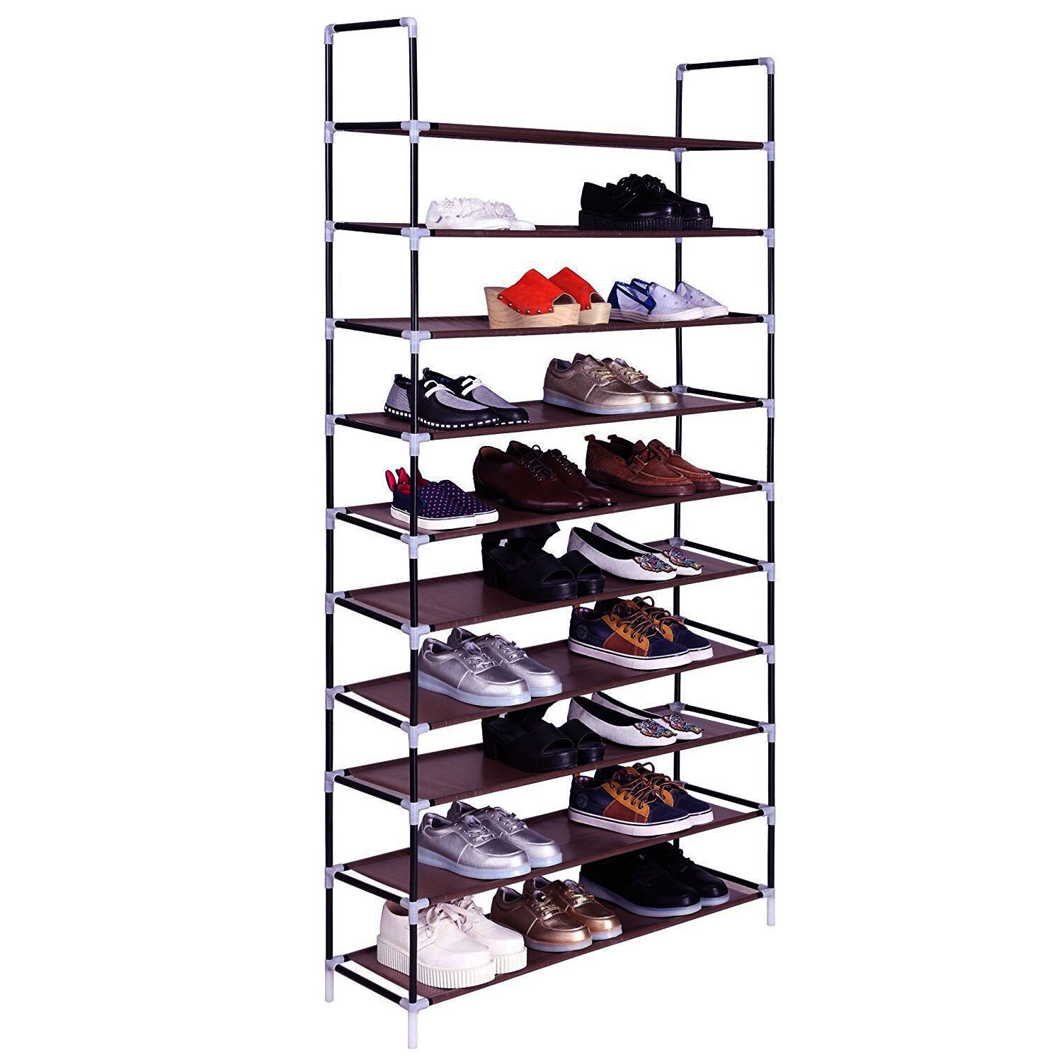 DEMYA Shoe Rack Organizer 6 Tiers Shoe Rack Non-Woven Fabric Shoe Tower  Stand Easy Assembled Shoe Shelf Organizer with Sturdy Shelf for Entryway