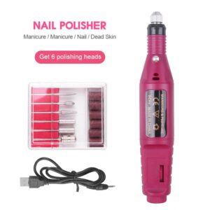 Nail Drill Machine Nail Files Pen Pedicure 6 Bits MillingUV LED Gel Polish Remover Nail Art Manicure Tool